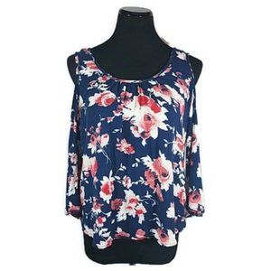 Floral Peep Shoulder Blouse